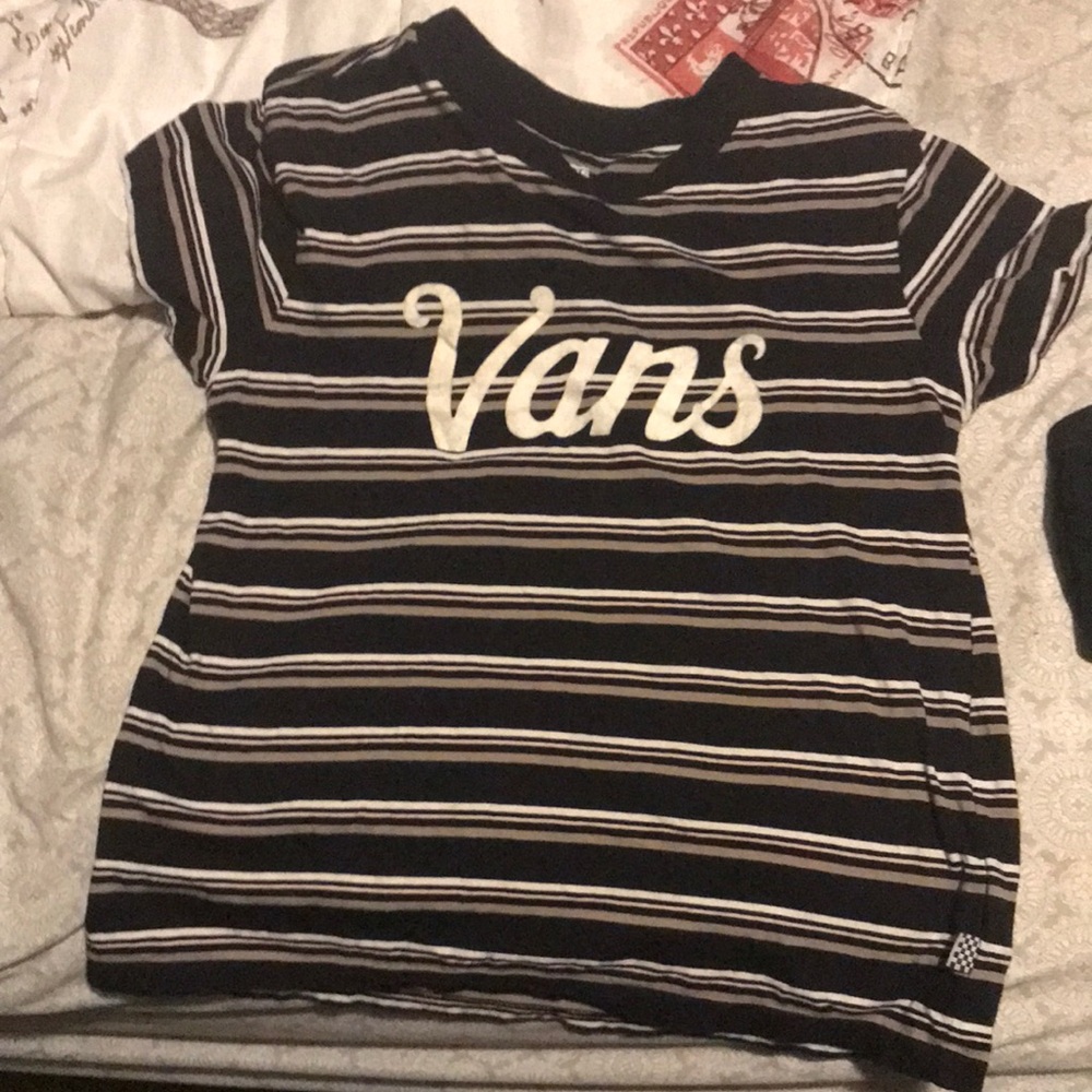 Vans Kids Striped Black and White T-Shirt